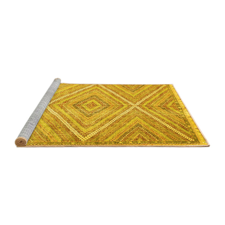 Union Rustic HannahRosalie Yellow/Red/Beige Machine Washable Rug Wayfair